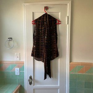 Ralph Lauren Buckle Print Blouse Sz L